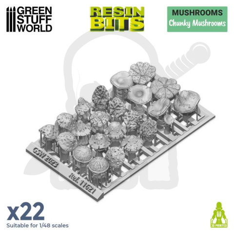 3D printed set - Chunky Mushrooms 22 szt. 3D printed set - Chunky Mushrooms 22 szt.