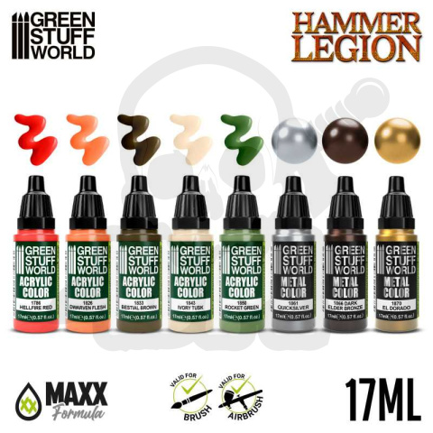 Green Stuff Paint Set - Hammer Legion - farby 8x 17ml Green Stuff Paint Set - Hammer Legion - farby 8x 17ml
