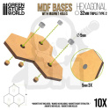 MDF Triple Hex bases 32mm - Type 2 podstawki x10