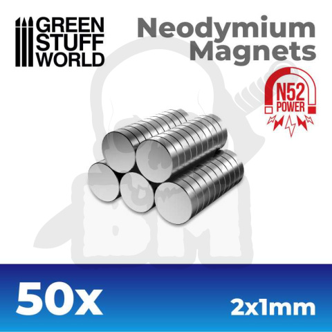 Neodymium Magnets 2x1mm - 50 units (N52)