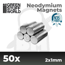 Neodymium Magnets 2x1mm - 50 units (N35)
