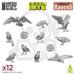 3D Printed Ravens - kruki 12 szt.