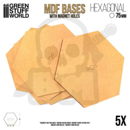 MDF Bases - Hexagonal 75 mm x5
