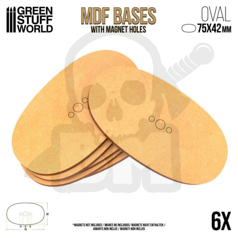 MDF Bases - Oval 105x70 mm podstawki pod figurki