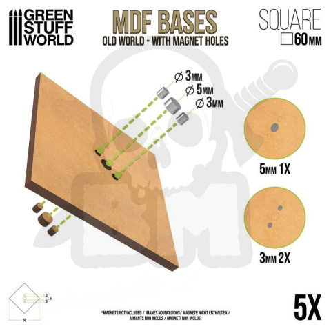 MDF Bases - Square 60 mm podstawki pod figurki 60x60mm MDF Bases - Square 60 mm podstawki pod figurki 60x60mm