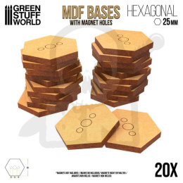 MDF Robot Bases - Hexagonal 25 mm podstawki pod figurki
