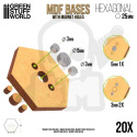 MDF Bases - Hexagonal 25 mm x20