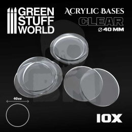 Acrylic Bases - Round 40 mm CLEAR x10