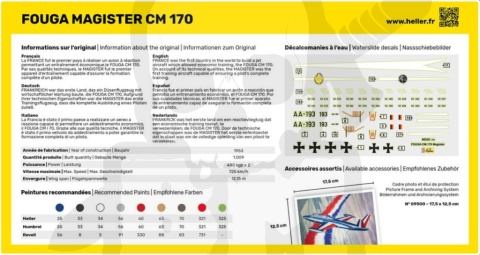 Heller 56220 Starter Set Fouga Magister CM 170 1:72