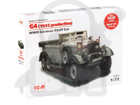 Mercedes G4 (1935 production) WWII German Staff Car, snap fit/no glue 1:72 Mercedes G4 (1935 production) WWII German Staff Car, snap fit/no glue 1:72
