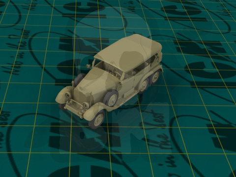 Mercedes G4 (1935 production) Soft Top WWII German Staff Car, snap fit/no glue 1:72 Mercedes G4 (1935 production) Soft Top WWII German Staff Car, snap fit/no glue 1:72