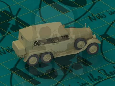 Mercedes G4 (1935 production) Soft Top WWII German Staff Car, snap fit/no glue 1:72 Mercedes G4 (1935 production) Soft Top WWII German Staff Car, snap fit/no glue 1:72