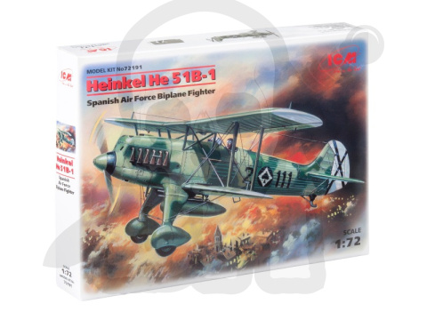 Heinkel He 51B-1 Spanish Air Force Biplane Fighter 1:72 Heinkel He 51B-1 Spanish Air Force Biplane Fighter 1:72