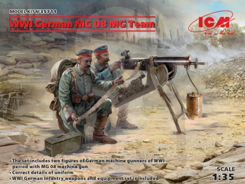 WWI German MG08 Team 1:35