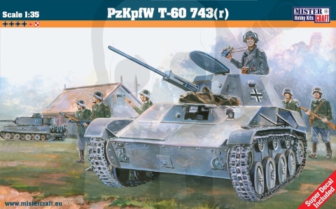 Mistercraft Starter Set E-03 PzKpfW T-60 743 1:35 + farbki 2 pędzelki klej