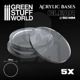Acrylic Bases - Round 50 mm CLEAR x5