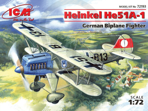 Heinkel He 51A-1 German Biplane Fighter 1:72