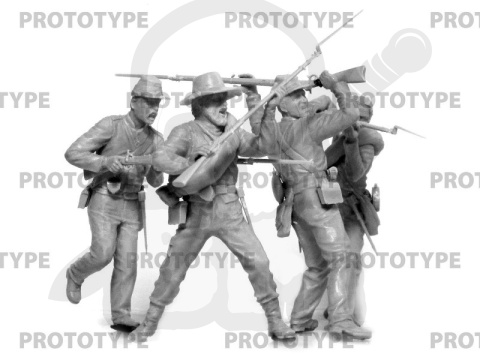American Civil War Confederate Infantry Set #2 4 figures 1:35