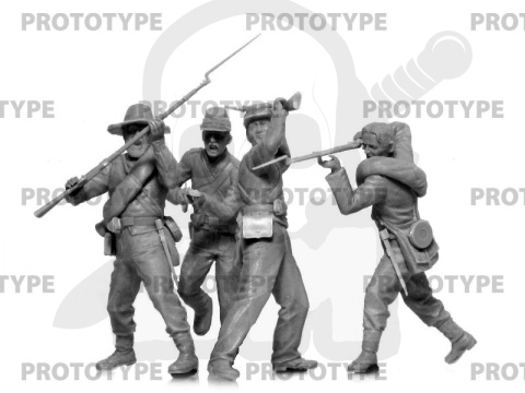 American Civil War Confederate Infantry Set #2 4 figures 1:35