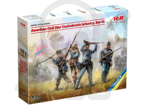 American Civil War Confederate Infantry Set #2 4 figures 1:35