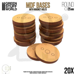 MDF Bases - Round 25 mm 25mm podstawki pod figurki