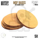 MDF Bases - Round 50 mm podstawki pod figurki 5 szt.