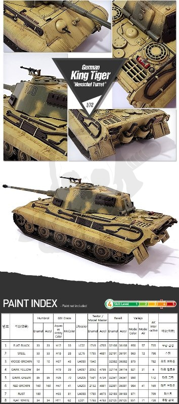 Academy 13423 German King Tiger Henschel Turret 1:72