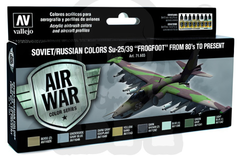 Vallejo 71603 Zestaw Model Air War 8 farb - Russian colors Su-25/39 "Frogfoot" from 80's to present