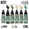 Green Stuff Paint Set - Black and White - farby 6x 17ml