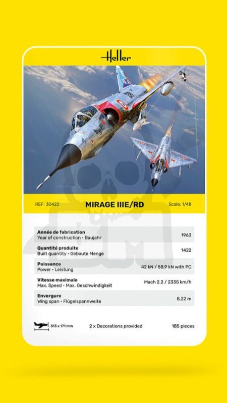 Heller 30422 Mirage IIIE-O-R-RD-EE-EA 1:48 Heller 30422 Mirage IIIE-O-R-RD-EE-EA 1:48
