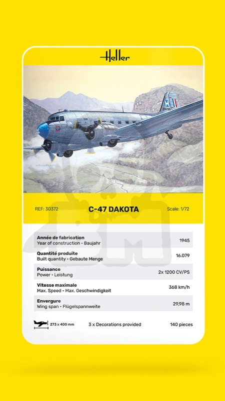 Heller 30372 C-47 Dakota 1:72 Heller 30372 C-47 Dakota 1:72