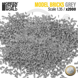 Miniature Bricks - Grey x2000 1:35
