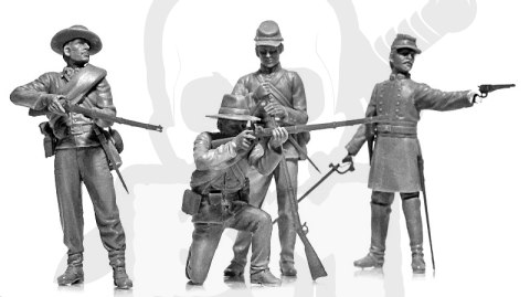 American Civil War Confederate Infantry 4 figures 1:35