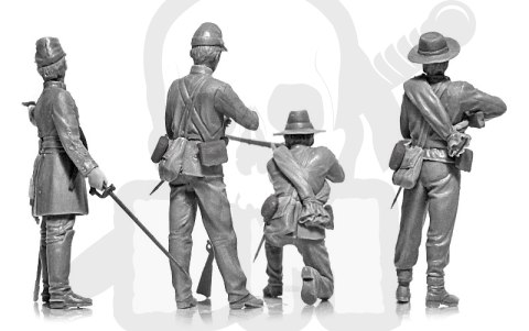 American Civil War Confederate Infantry 4 figures 1:35