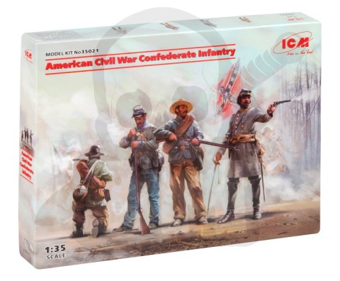 American Civil War Confederate Infantry 4 figures 1:35