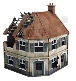 Sarissa - Destroyed Corner Terrace House - Terrain 28mm