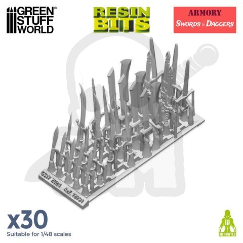 3D printed set - Swords & Daggers - miecze i sztylety 30 szt.