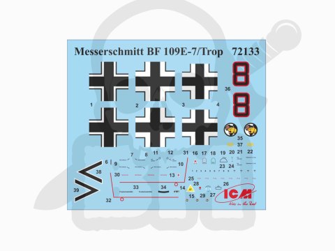 Messerschmitt Bf 109E-7/Trop WWII German Fighter 1:72