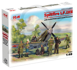 Spitfire LF.IXE with Soviet Pilots and ground personnel 1:48