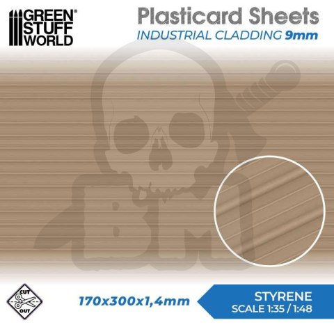 Plasticard - Industrial Cladding Textured Sheet 9mm arkusz 170x300x1.4 mm