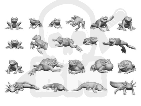 3D Printed Frogs and Toads - żaby i ropuchy 20 szt.