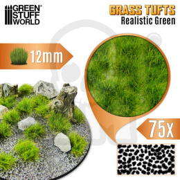 Static Grass Tufts 12 mm - Realistic Green