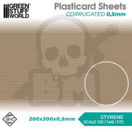 Plasticard - CORRUGATED 0.5mm Textured Sheet - A4