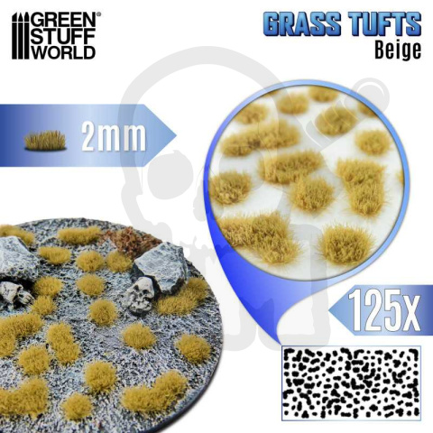 Static Grass Tufts 2mm - Beige