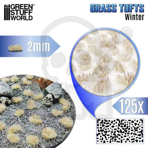 Static Grass Tufts 2mm - Winter White