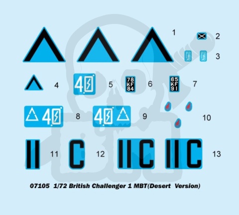 Trumpeter 07105 British Challenger 1MBT (Desert Version) 1:72