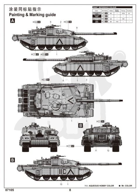 Trumpeter 07105 British Challenger 1MBT (Desert Version) 1:72