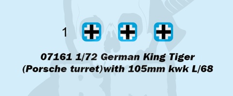 Trumpeter 07161 Czołg KingTiger (Porsche tur)w/105mm kWh L/68 1:72