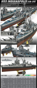 Academy 14107 Krążownik CA-35 USS Indianapolis 1:350