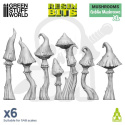 3D printed set Goblin Mushrooms XL - Wielkie Grzyby Goblimów 6 szt.
